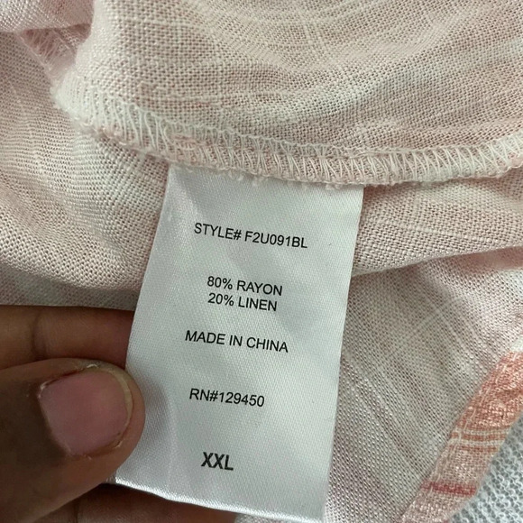 como vintage Stripe Knotted Hem Blouse size 2X - Picture 4 of 6